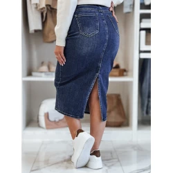 Ilgas džinsinis tamsiai mėlynas sijonas Merita