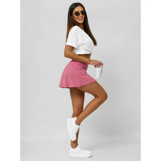 Moteriškas rožinės spalvos sijonas- šortai Melani Sijonai