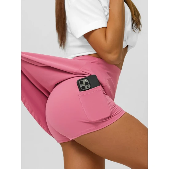 Moteriškas rožinės spalvos sijonas- šortai Melani Sijonai