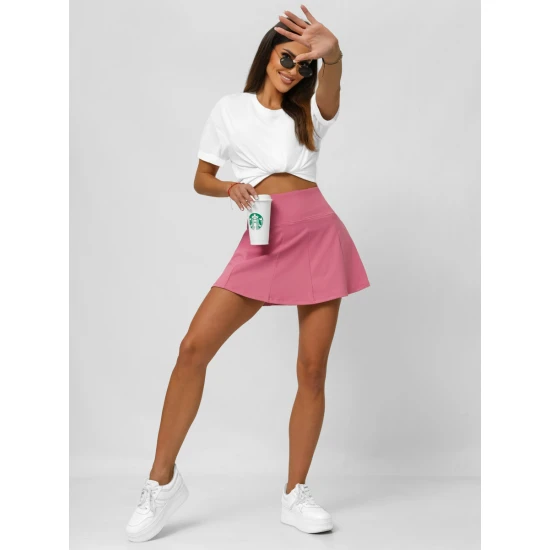 Moteriškas rožinės spalvos sijonas- šortai Melani Sijonai