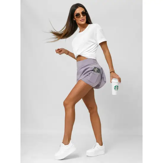Moteriškas violetinės spalvos sijonas- šortai Active JS/17K568/2