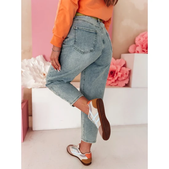 Moteriški mėlyni mom stiliaus džinsai Mom UY2485