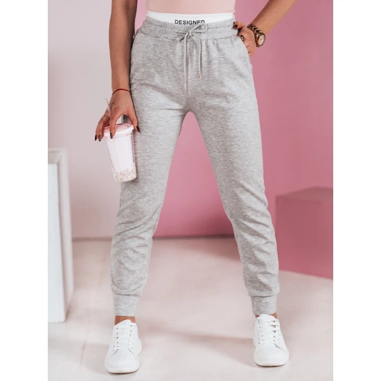 Moteriškos laisvalaikio pilkos slim fit kelnės Sport UY2400