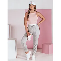 Moteriškos laisvalaikio pilkos slim fit kelnės Sport
