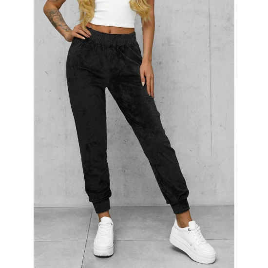 Moteriškos veliūrinės juodos spalvos kelnės Azil JS/92K527/3