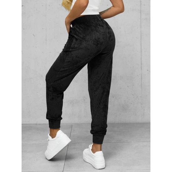 Moteriškos veliūrinės juodos spalvos kelnės Azil JS/92K527/3