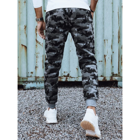 Vyriškos tamsiai pilkos kamufliažinės laisvalaikio kelnės Urban UX4441