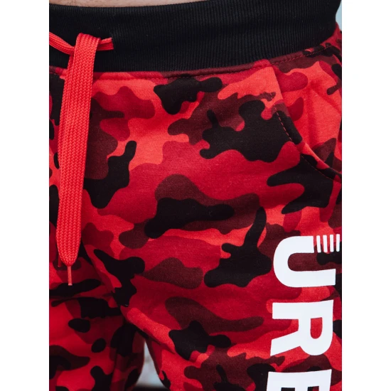 Vyriškos raudonos kamufliažinės laisvalaikio kelnės Urban UX4444