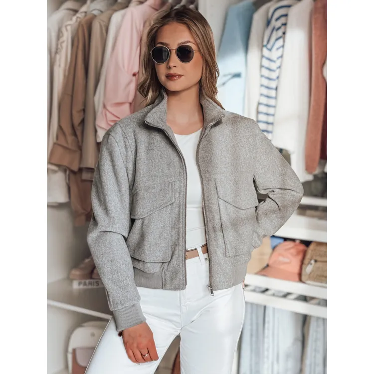 Pilka moteriška oversize bomber striukė Milina TY4792