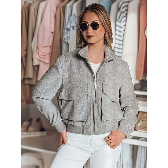 Pilka moteriška oversize bomber striukė Milina TY4792