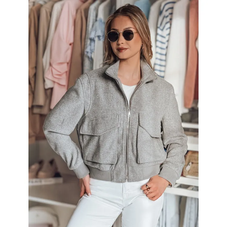 Pilka moteriška oversize bomber striukė Milina TY4792