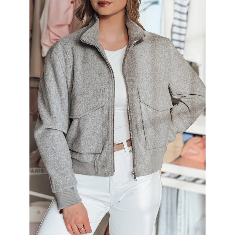 Pilka moteriška oversize bomber striukė Milina TY4792