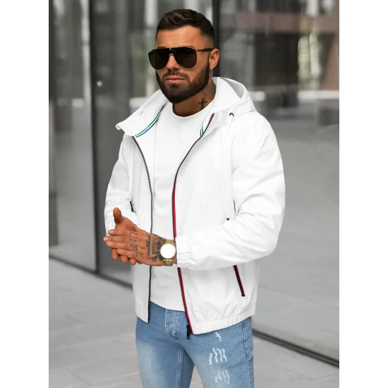 Vyriška balta striukė su gobtuvu Pyter JS/31M5069/281