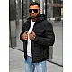 Men's black quilted jacket with hood Valter JS/5M3276/392