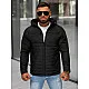 Men's black quilted jacket with hood Valter JS/5M3276/392