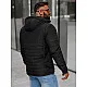Men's black quilted jacket with hood Valter JS/5M3276/392