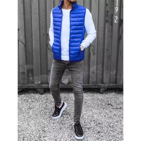 Vyriška mėlyna dygsniuota liemenė Mamor TX4318