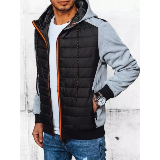 Pilkos spalvos vyriška striukė su gobtuvu Bastin TX4393