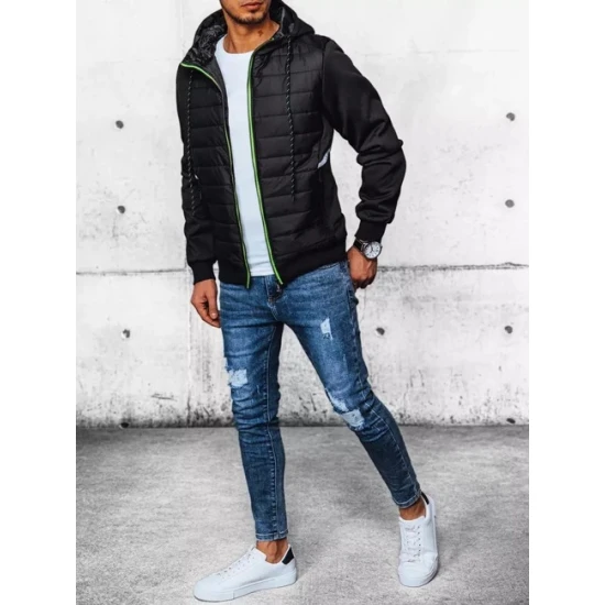 Juodos spalvos vyriška striukė su gobtuvu Bastin TX4394