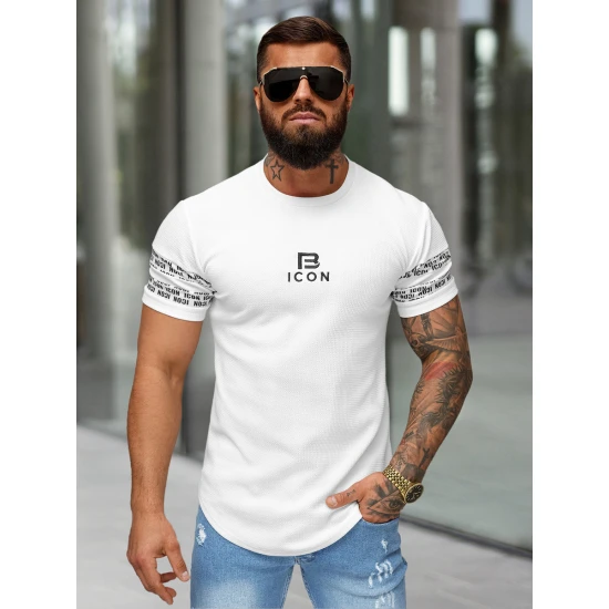 Vyrški balti marškinėliai Bicon Marškinėliai