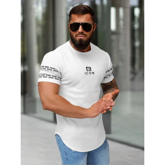 Vyrški balti marškinėliai Bicon Marškinėliai