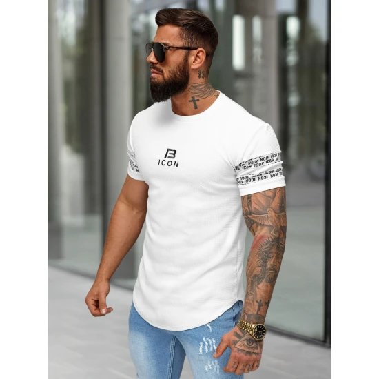 Vyrški balti marškinėliai Bicon Marškinėliai