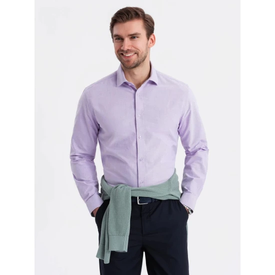 Vyriški violetinės spalvos marškiniai Adrian V2 OM-SHOS-0183