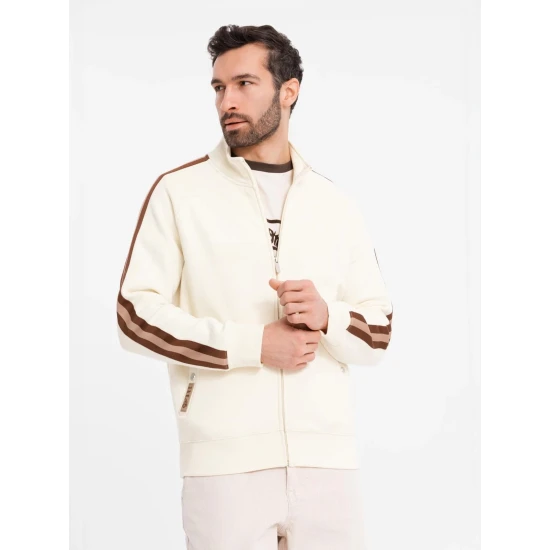 Vyriškas rusvos spalvos megztinis aukštu kaklu Olin Džemperiai