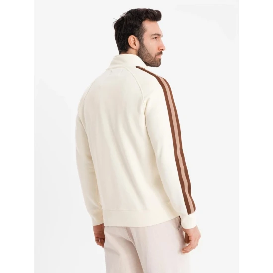 Vyriškas rusvos spalvos megztinis aukštu kaklu Olin Džemperiai