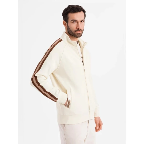 Vyriškas rusvos spalvos megztinis aukštu kaklu Olin Džemperiai