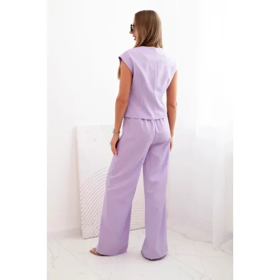 Women's purple set with vest and wide trousers Anda 32310