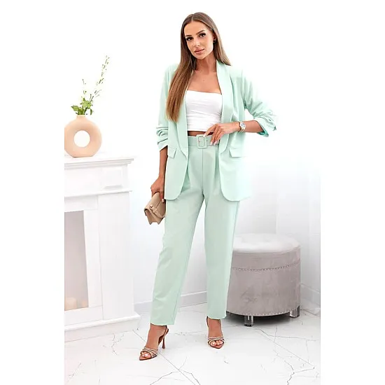 Elegantiškas moteriškas mėtinės spalvos komplektas Silva 32187