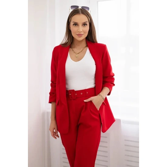 Elegantiškas moteriškas raudonos spalvos komplektas Silva Moteriški komplektai