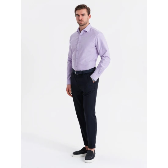 Vyriški violetinės spalvos marškiniai Adrian V2 OM-SHOS-0183