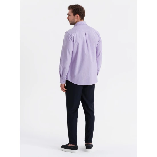 Vyriški violetinės spalvos marškiniai Adrian V2 OM-SHOS-0183