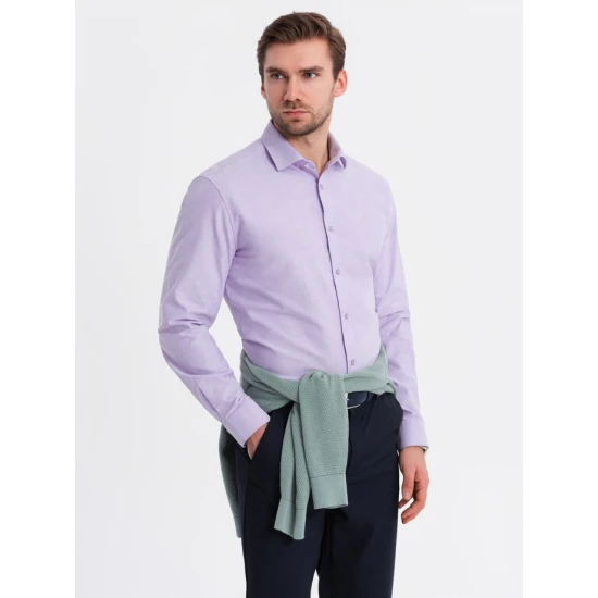 Vyriški violetinės spalvos marškiniai Adrian V2 OM-SHOS-0183