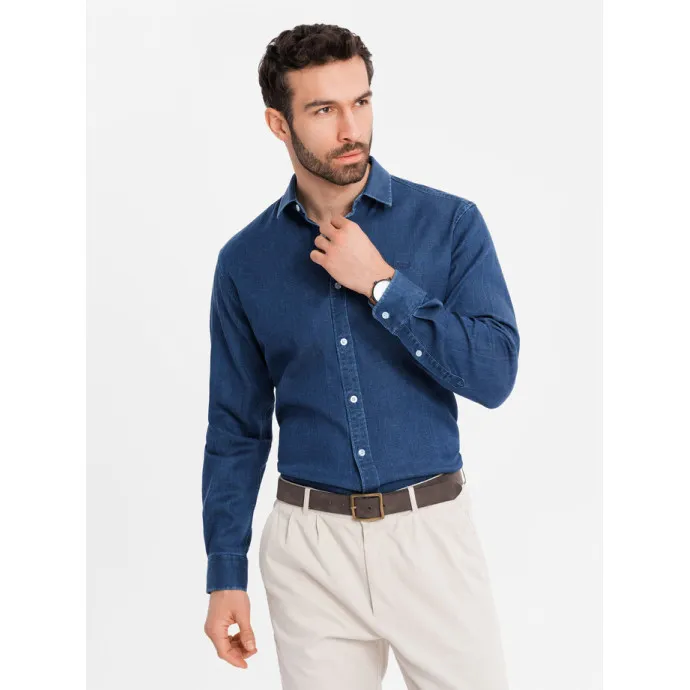 Miesten denim tummansininen paita Mant V1 OM-SHDS-0180