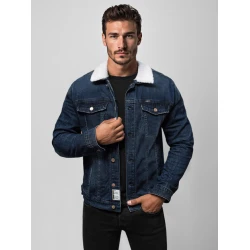 Tamsiai mėlynos spalvos džinsinė striukė Azin