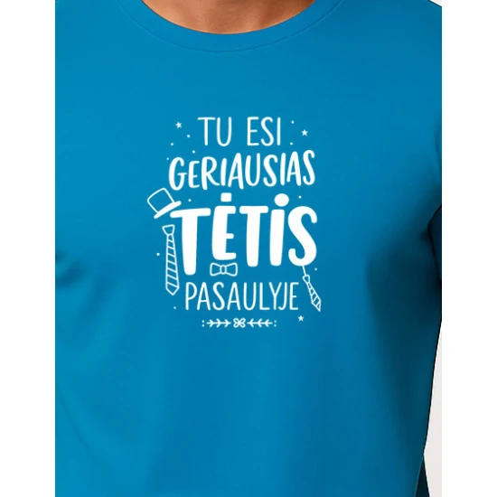 Vyriški mėlyni marškinėliai Geriausias tėtis (baltas) PK4002