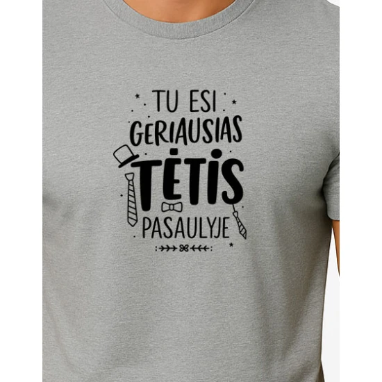 Vyriški pilki marškinėliai Geriausias tėtis (juodas) PK4002