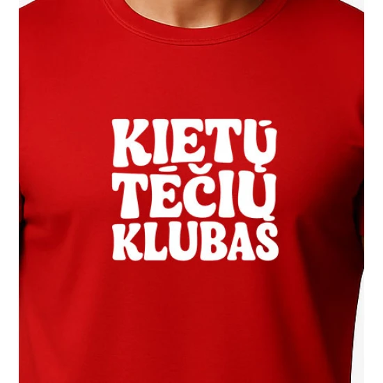 Vyriški raudoni marškinėliai Kietas tėtis (baltas) PK4004