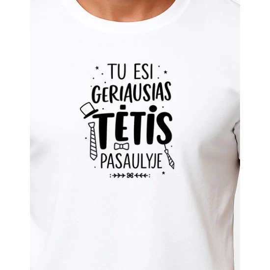 Vyriški balti marškinėliai Geriausias tėtis (juodas) PK4002