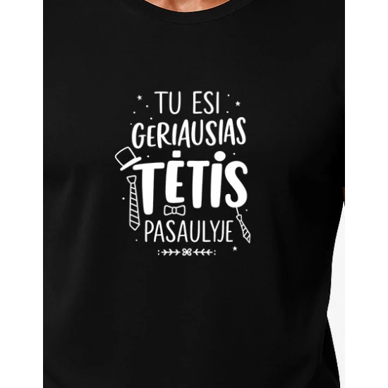 Vyriški juodi marškinėliai Geriausias tėtis (baltas) PK4002