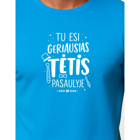 Vyriški mėlyni marškinėliai Geriausias tėtis (baltas) PK4002