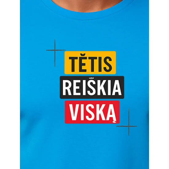 Šviesiai mėlyni marškinėliai Tėtis reiškia viską PK4008
