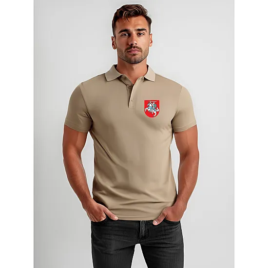 Vyriški rudi polo marškinėliai Herbas JS/8T80