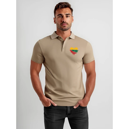 Vyriški rudi polo marškinėliai Širdis JS/8T80