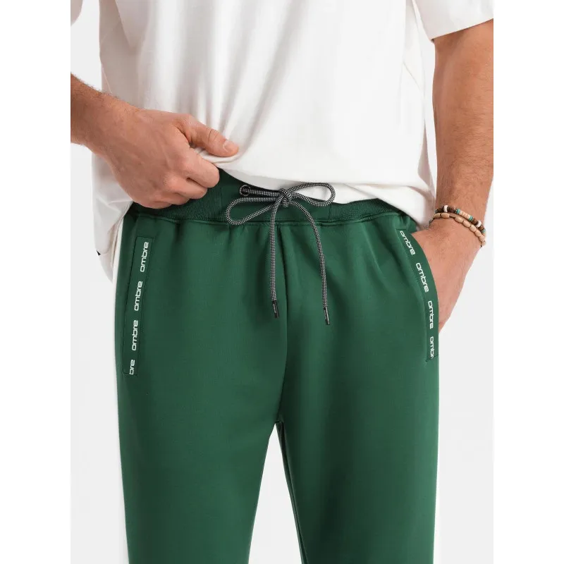Men's green leisure trousers Adelf V7 OM-PASK-0229
