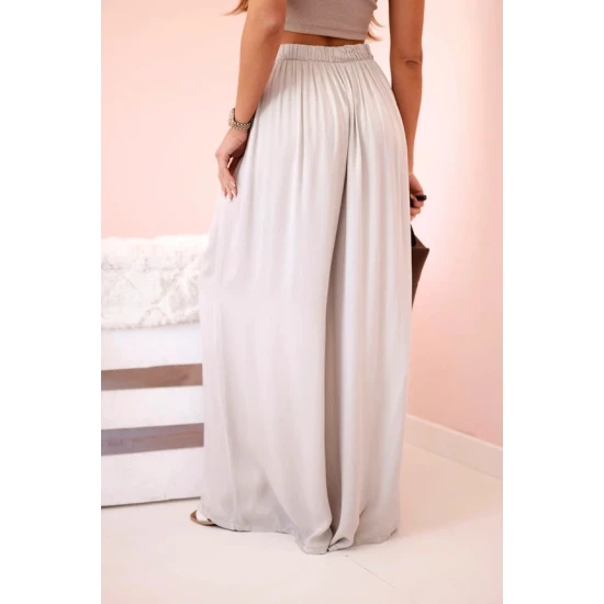 Moteriškos plačios rusvos spalvos kelnės Andi 31829