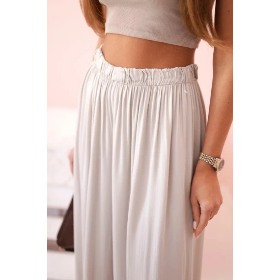 Moteriškos plačios rusvos spalvos kelnės Andi 31829